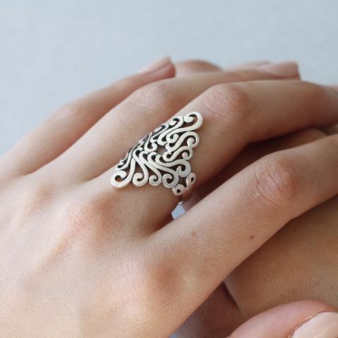 silver phoenix ring in ster...