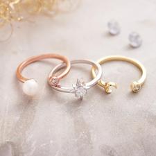 sterling silver set of three gold silver rose gold rings