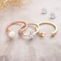 sterling silver set of three gold silver rose gold rings