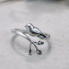 sterling silver handmade bird ring 