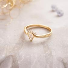 sterling silver gold set of two water drop rings