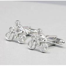 man on bicycle cufflinks Father's Day