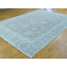 7'10"x10'5" Chobi White Wash Hand-Knotted Pure Wool Oriental Rug