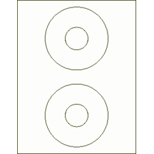 4-1/2 CD & DVD Label 2 per sheet. Blank labels for inkjet and laser printers