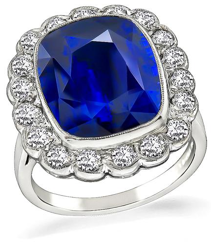 Cushion Cut Ceylon Sapphire...