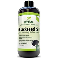 Herbal Secrets - 100% Pure and Cold Pressed Blackseed Oil, 16 Fl Oz