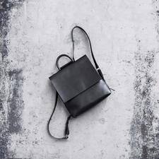 leather backpack in black