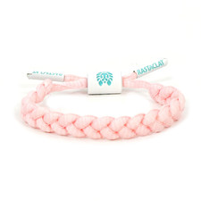 Goonie Mini Braided Shoelace Bracelet (Pink/White)