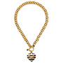 Striped Heart Link Necklace