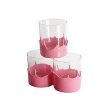 Pink Waxed Dipped Whiskey Glasses, Set of 4