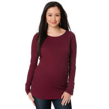 Long Sleeve Scoop Neck Maternity T Shirt