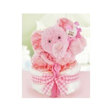 The Cashmere Bunny Gingham & Giggles One Tier Diaper Cake 