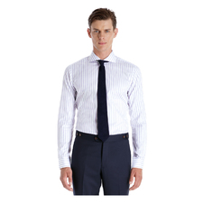 PURPLE BROAD STRIPED CUSTOM DRESS SHIRT