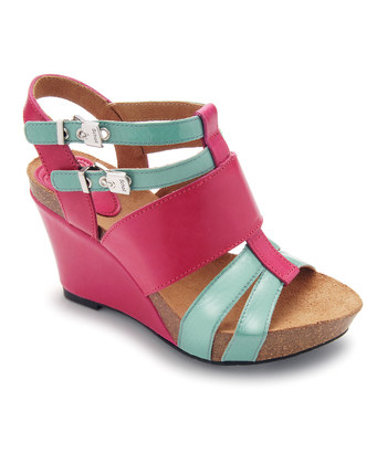 Aqua & Fuchsia Ankita Wedge