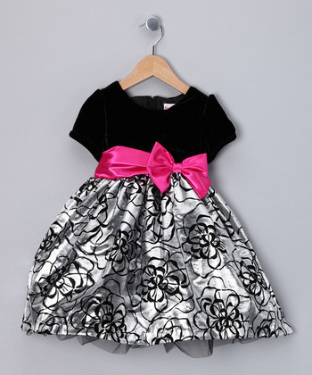 Black & Silver Flower Dress...
