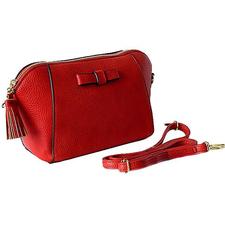 A-SHU SMALL RED CROSS-BODY SHOULDER BAG WITH LONG STRAP - A-SHU.CO.UK