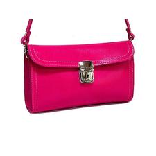 A-SHU SMALL FUSHCIA PINK GENUINE LEATHER CLUTCH BAG / SHOULDER BAG – A-SHU.CO.UK