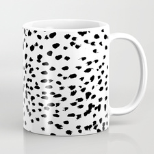 Nadia - Black and White, Animal Print, Dalmatian Spot, Spots, Dots, BW Mug