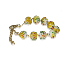 Ceramic Square Yellow Bead Bracelet - Zarood -  Quality Fashion from the Heart of India - 1