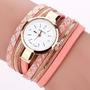 A-SHU SALMON PINK WRAP AROUND STRAP WRIST WATCH - A-SHU.CO.UK