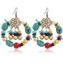 A-SHU BOHO INSPIRED TURQUOISE BEADED DROP EARRINGS - A-SHU.CO.UK