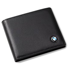 BMW Bifold Wallet with 3 Credit Card Slots and ID Window - Genuine Leather