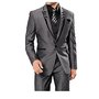 Botong Fashion Grey 3 Pieces Men Suits Wedding Suits One Button Groom Tuxedos