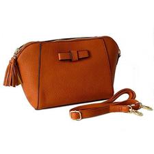 A-SHU SMALL TAN CROSS-BODY SHOULDER BAG WITH LONG STRAP - A-SHU.CO.UK