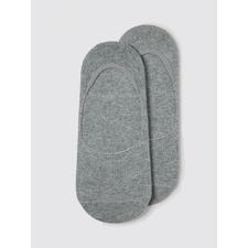2-Pack No-Show Socks in Grey 