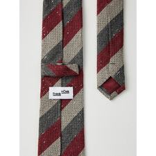 Striped Silk-Cotton Tie in Burgundy 
