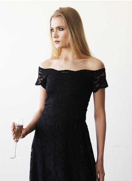 Off-The-Shoulder Black Shor...