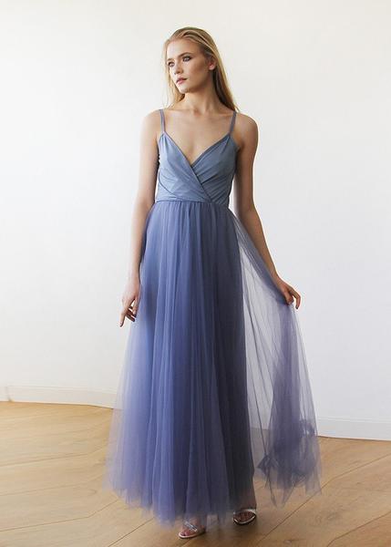 Dusty Blue Straps Maxi Tull...