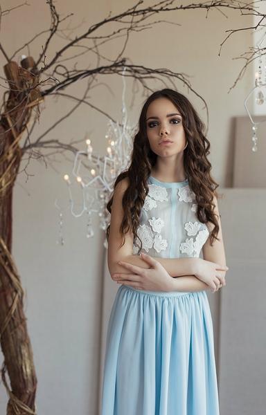 Baby blue maxi dress