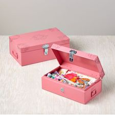 Doily Storage Boxes (Pink, Set of 2)