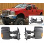  Ikon Motorsports 99-15 Ford F250-550 Tow Towing Mirrors Manual With Functional Signal Pair