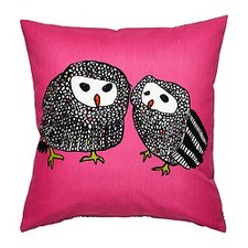 GULÖRT cushion cover, black/white, pink Length: 20 " Width: 20 " Filling weight: 0 oz Length: 50 cm Width: 50 cm Filling weight: 0 g