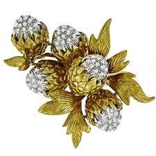 0.50ct Diamond Gold Acorn Pin