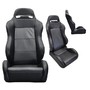 Ikon Motorsports Jaguar XJ8 Carbon Fiber Look PVC Leather Pair Of Racing Seats