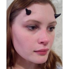 Little Black Goat Horns (Gold Tips) - prosthetic horns for costume / Halloween