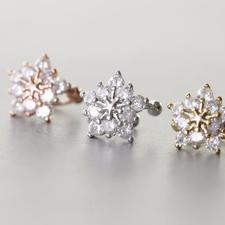 silver gold rose gold sparkle snowflake earrings ear cuff