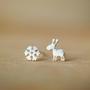 sterling silver snowflake and christmas reindeer ear studs