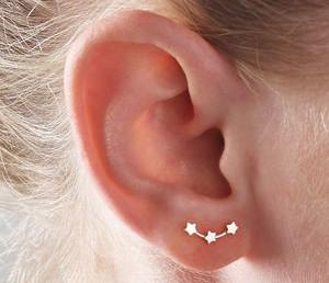 Silver Stars Ear Studs - nu...