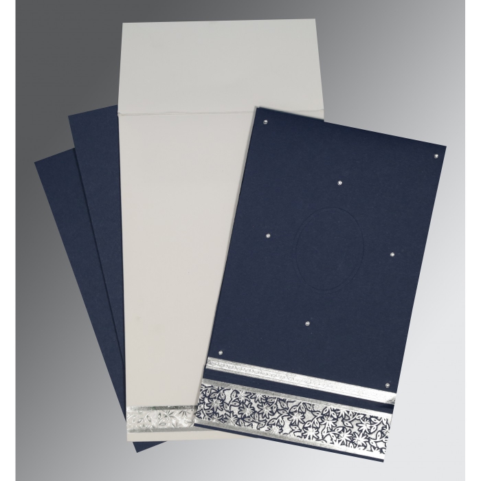 Blue Matte Foil Stamped Wed...