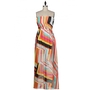 Buy Multi-Striped Sheer Strapless Maxi Dresses With Sleeves with Discounted