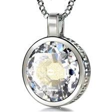 Thank You Mom, 925 Sterling Silver Necklace, Cubic Zirconia