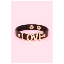 "LOVE" Slider Pu Cuff Bracelet