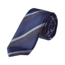 Canali Brioni Navy Stripe Silk Tie
