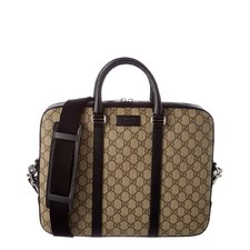 Gucci Gucci Gg Supreme Canvas & Leather Briefcase