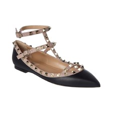 Valentino Valentino Rockstud Leather Ballerina Flat