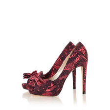 Karen Millen Lace Print Peep Toe : Shoes